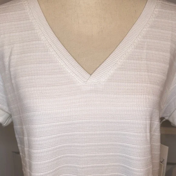 Classic White V-Neck Women's Tee - Picture 2 of 7